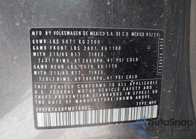 3VVFB7AX8PM078902: 42965968