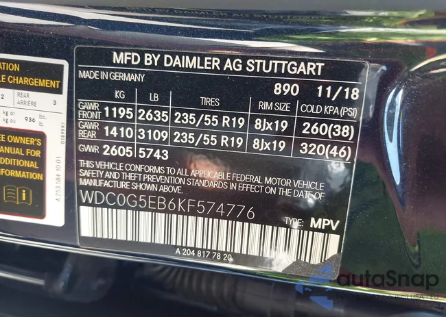 WDC0G5EB6KF574776: 42966456