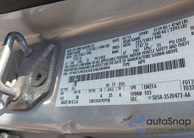 1FMCU9GXXEUB36589: 42966518