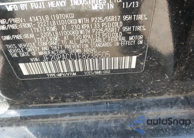 JF2GPACC1E8238505: 42966571