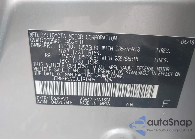 JTMNFREV0JJ191606: 42966807