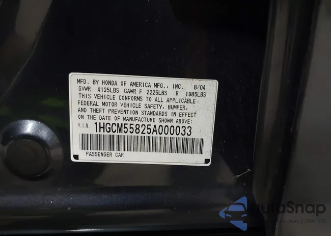 1HGCM55825A000033: 42966810