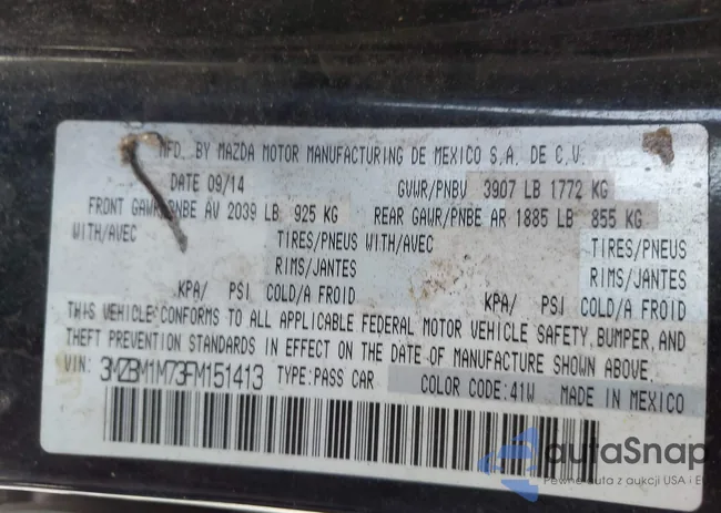 3MZBM1M73FM151413: 42965989