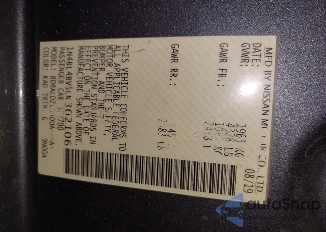 1N4BL4BV5LN302106: 42966355