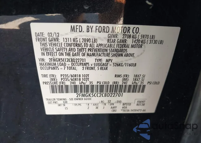 2FMGK5CC2CBD22701: 42967499