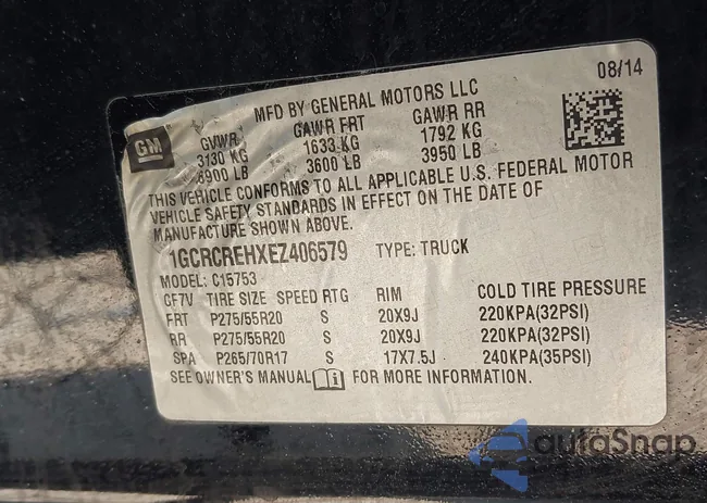 1GCRCREHXEZ406579: 42967778