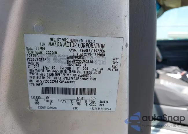 4F2YZ02Z95KM44333: 42967780