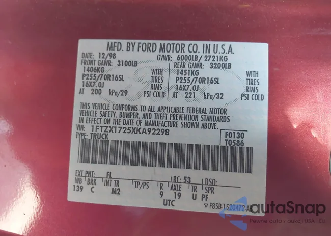 1FTZX1725XKA92298: 42967788