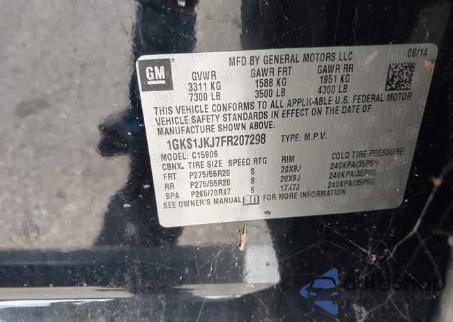 1GKS1JKJ7FR207298: 42967898