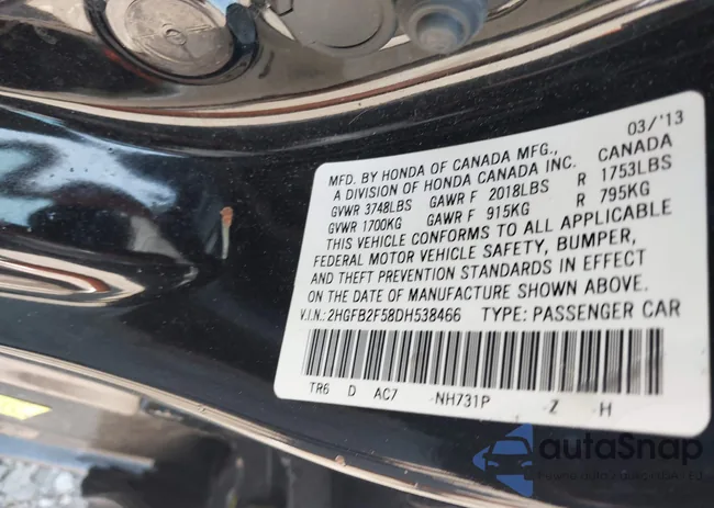 2HGFB2F58DH538466: 42967913