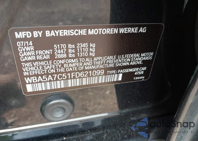 WBA5A7C51FD621099: 42967970