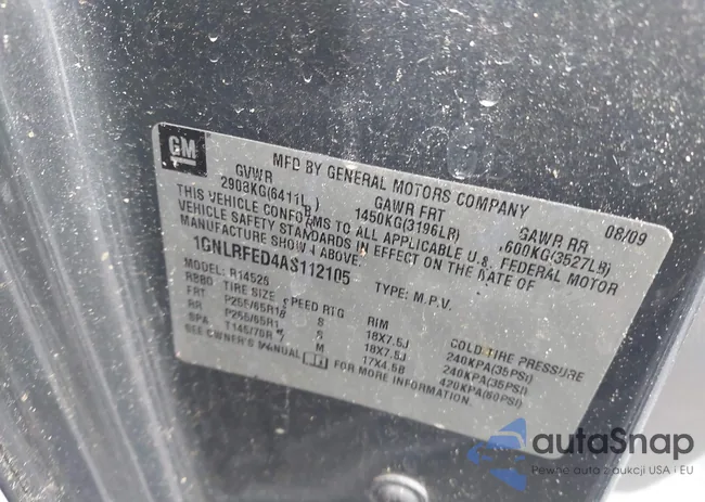 1GNLRFED4AS112105: 42967015