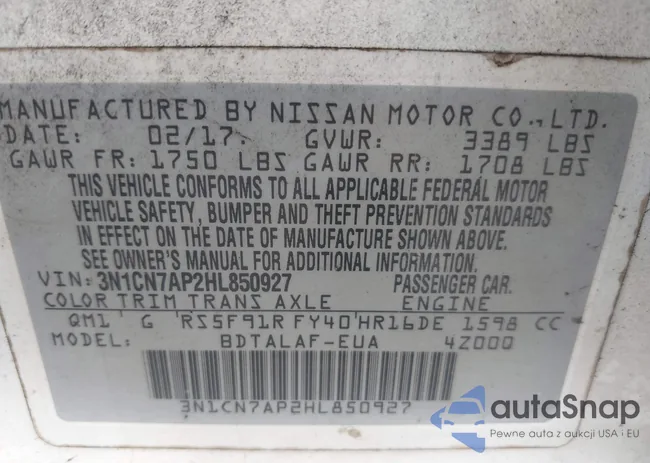 3N1CN7AP2HL850927: 42967190