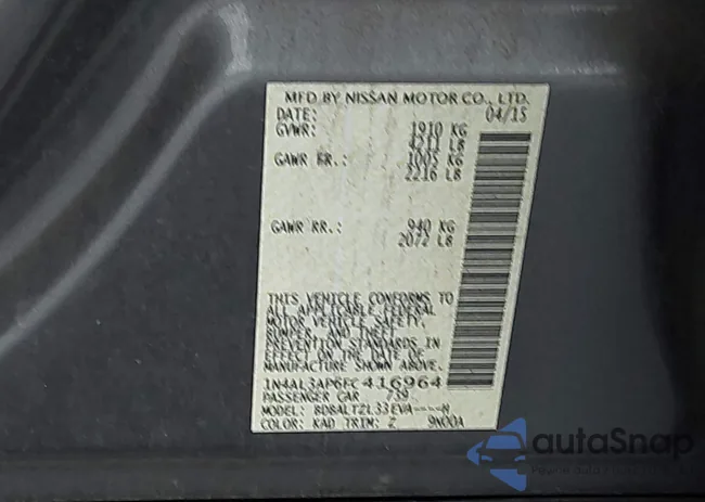 1N4AL3AP6FC416964: 42968415