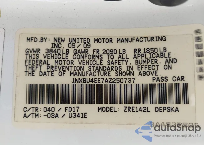 1NXBU4EE7AZ250737: 42968614