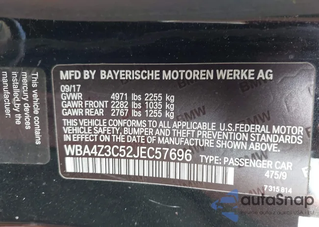 WBA4Z3C52JEC57696: 42968874