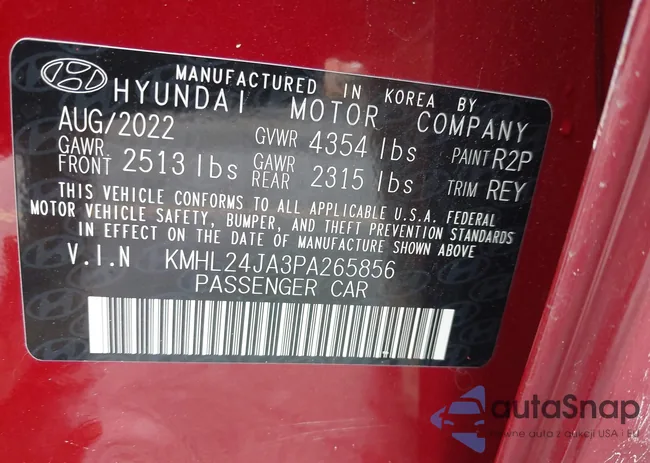 KMHL24JA3PA265856: 42969408