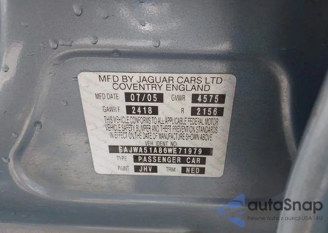 SAJWA51A86WE71979: 42969427