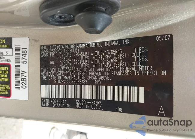 5TDZK23C97S073183: 42969435