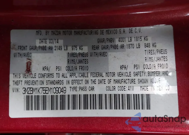 3MZBM1K75EM109049: 42969514