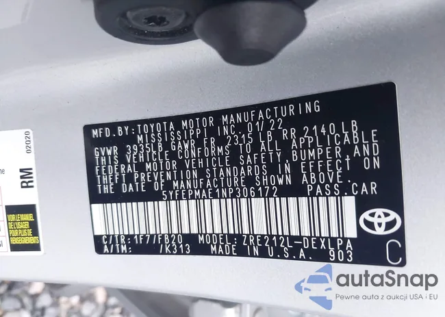 5YFEPMAE1NP306172: 42969949