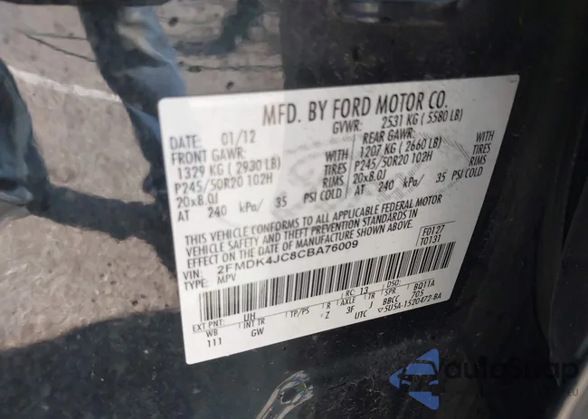 2FMDK4JC8CBA76009: 42969080