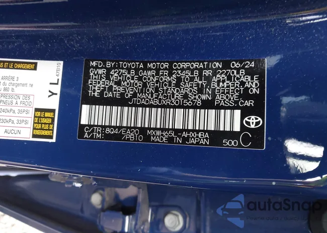 JTDADABUXR3015678: 42969111