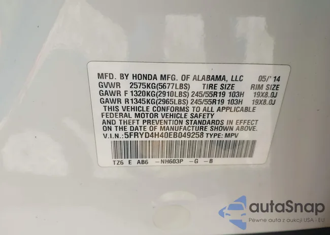 5FRYD4H40EB049258: 42970429