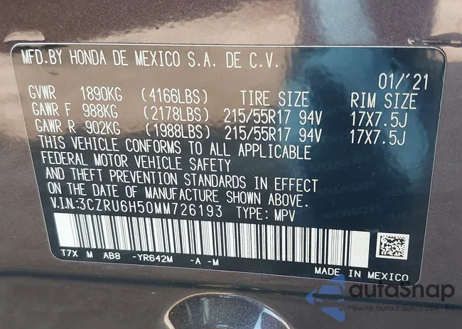 3CZRU6H50MM726193: 42970479