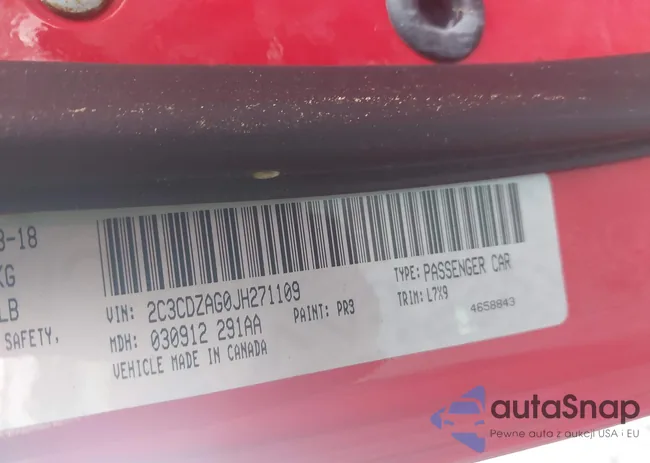 2C3CDZAG0JH271109: 42970540