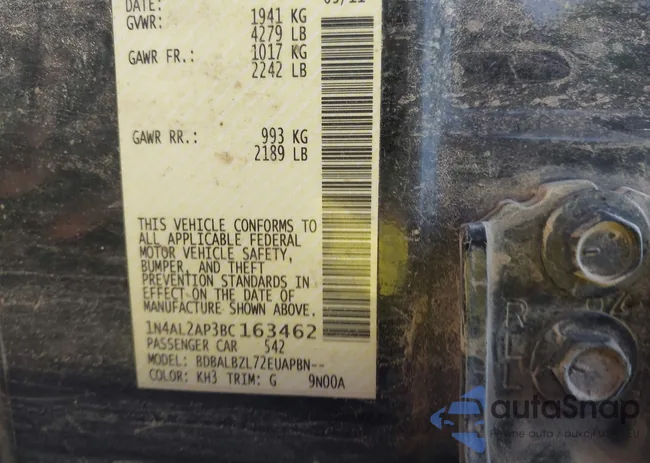 1N4AL2AP3BC163462: 42970619