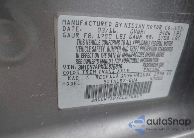 3N1CN7APXGL876819: 42970750