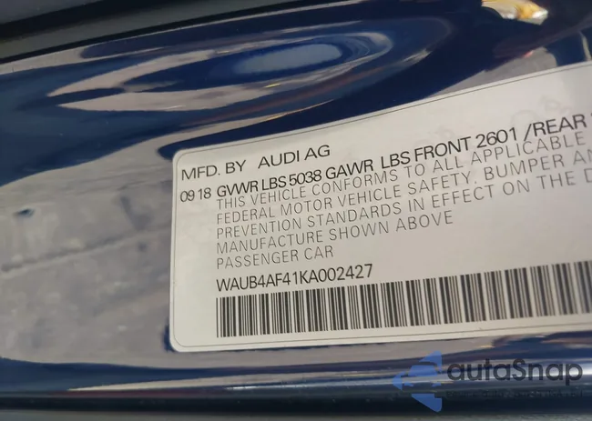 WAUB4AF41KA002427: 42970783