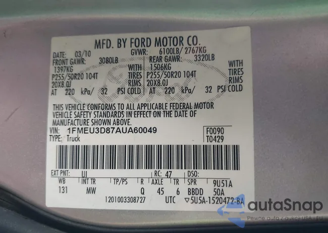 1FMEU3D87AUA60049: 42969985