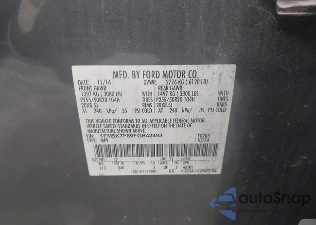 1FM5K7F89FGB42493: 42969989