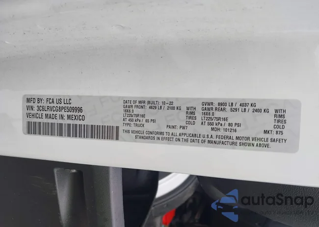 3C6LRVCG8PE509996: 42971537