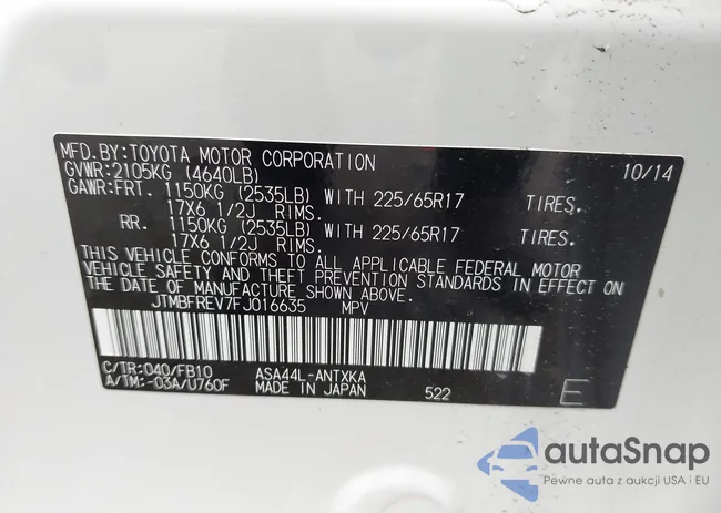 JTMBFREV7FJ016635: 42971790