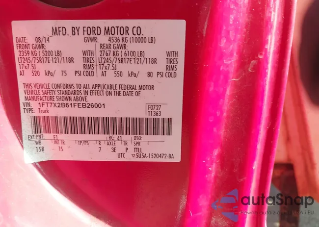 1FT7X2B61FEB26001: 42971973