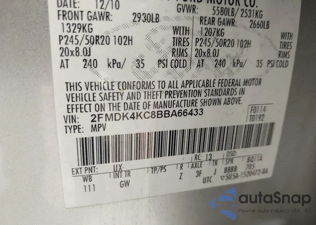 2FMDK4KC8BBA66433: 42971005