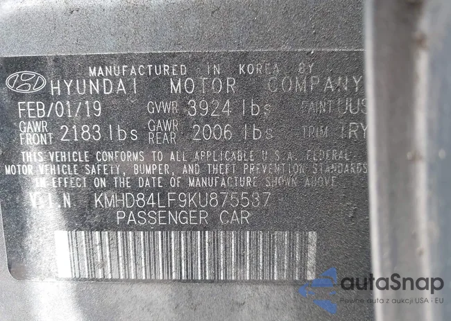 KMHD84LF9KU875537: 42971051