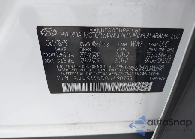 5NMS33AD0LH190955: 42971096