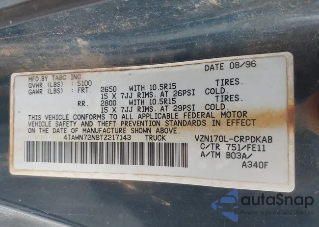 4TAWN72N8TZ217143: 42971101