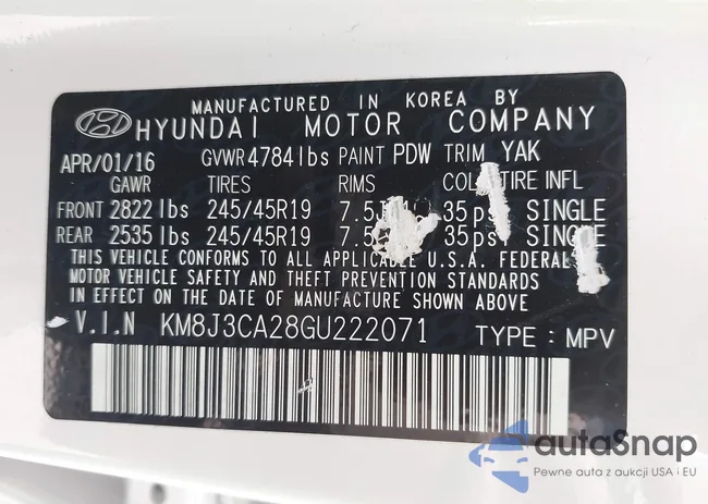 KM8J3CA28GU222071: 42971165