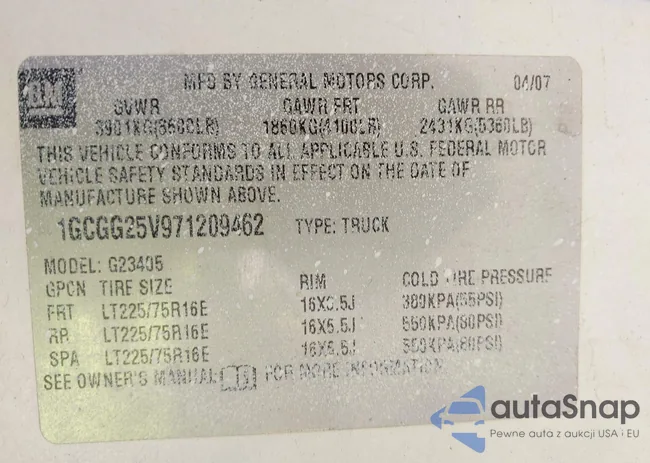 1GCGG25V971209462: 42972438