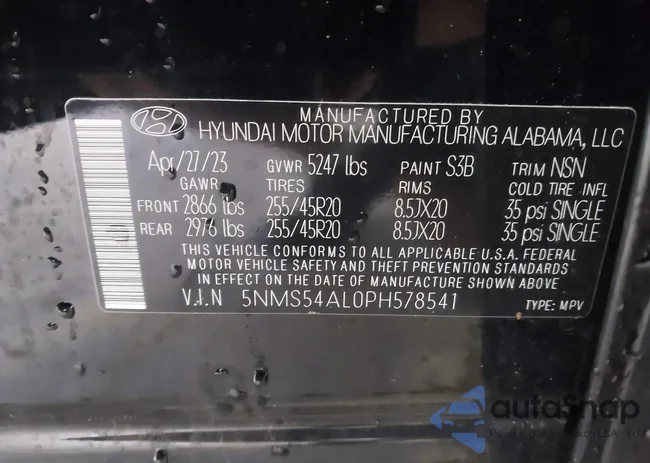 5NMS54AL0PH578541: 42972600