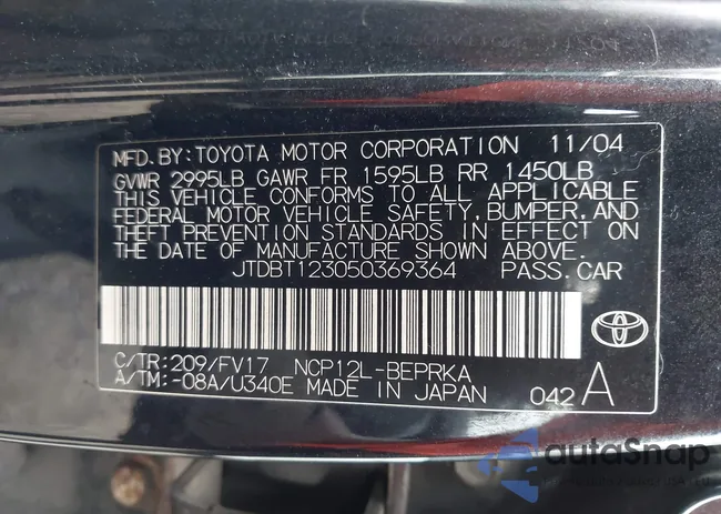 JTDBT123050369364: 42972619