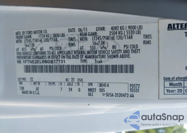 1FTNE2EL6BDB17731: 42972956