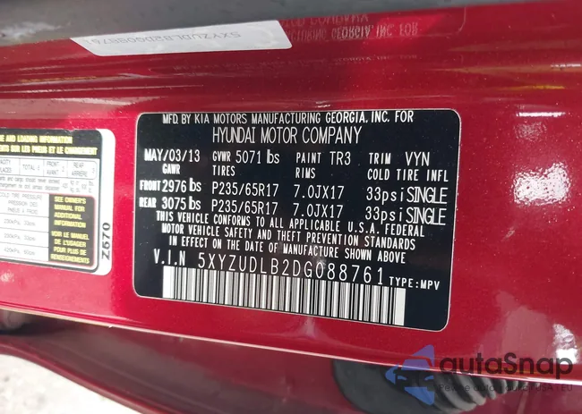 5XYZUDLB2DG088761: 42972071