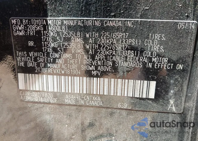 2T3BFREVXEW181904: 42973585