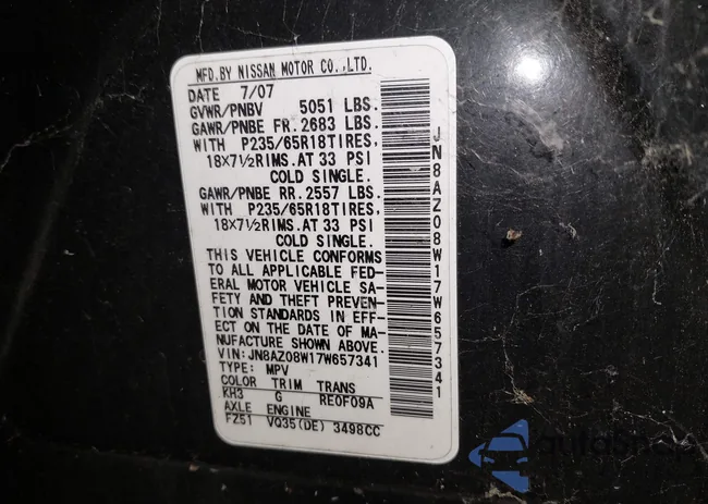 JN8AZ08W17W657341: 42973589